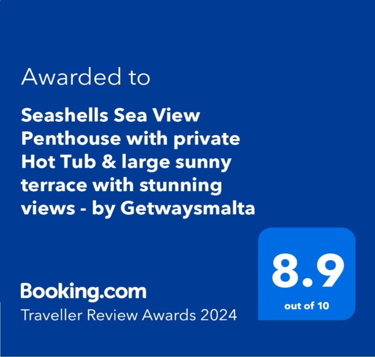 Seashells Sea View Penthouse With Private Hot Tub & Large Sunny Terrace With Stunning Views - By Getwaysmalta