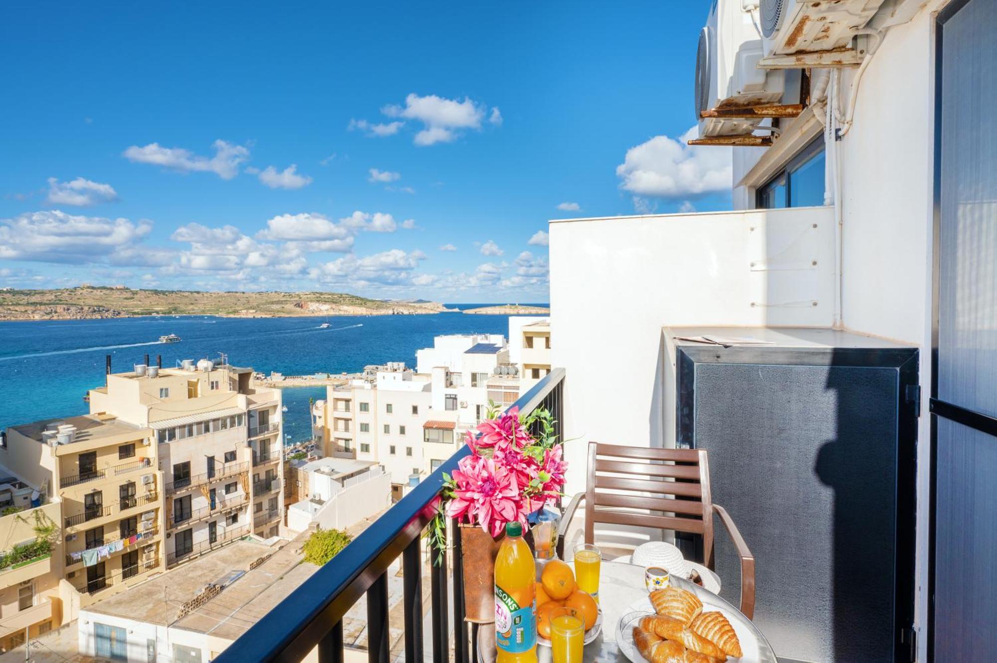 Apartment Seashells Sea View Penthouse With Private Hot Tub & Large Sunny Terrace With Stunning Views - By Getwaysmalta
